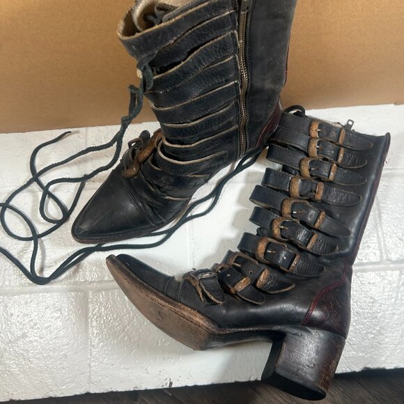 Rare Vintage Freebird by Steven Stoke Boots Dark Brown Size 6 - Picture 2 of 16
